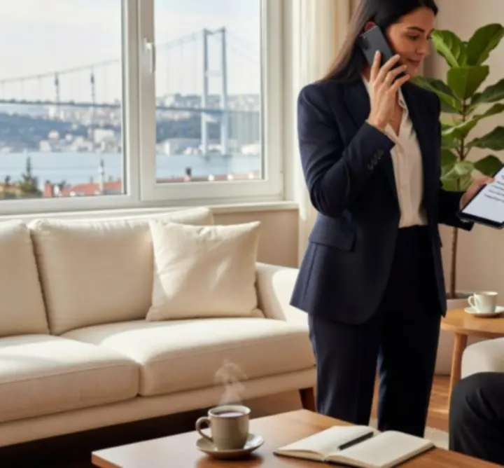 Telefon üzerinden tercüme ve iletişim desteği alan kullanıcı